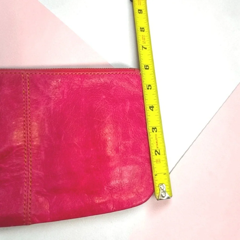 Hobo The Original Pink Leather Wristlet Clutch Bag Purse Boho Chic